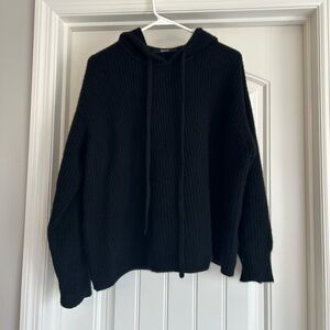Quince 100% Mongolian Cashmere Fisherman Hoodie in Black